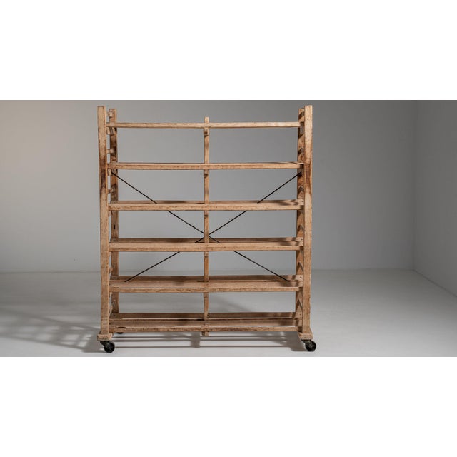 Wood Mid 20th Century France Red Wood Bookcase For Sale - Image 7 of 10