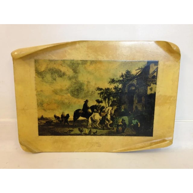 This Italian vellum wall plaque was designed in a style reminiscent of Aldo Tura. It has a lacquered finish and is printed...