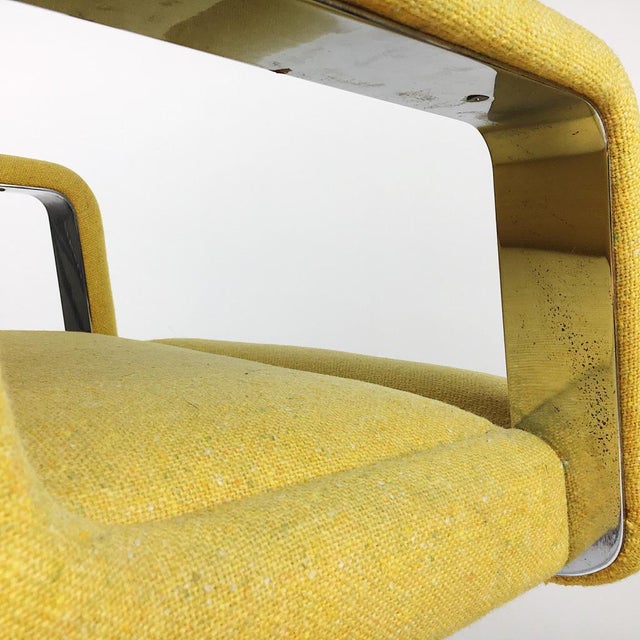 Vintage Chrome and Yellow Tweed Office Chair Chairish