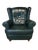 Leather Wingback Chair & Ottoman Set For Sale - Image 4 of 6