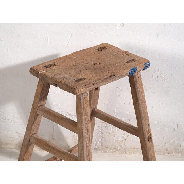 Antique Stools in Elm, 1900s, Set of 2 For Sale - Image 9 of 11