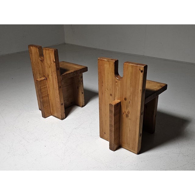SESC Pompeia Side Chairs in Pine by Lina Bo Bardi, 1980s, Set of 2 For Sale - Image 3 of 11
