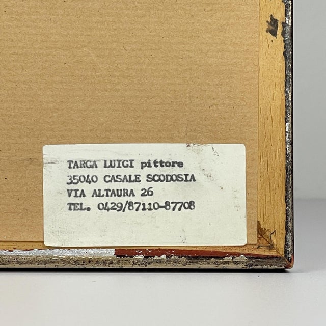 Luigi Targa, Venetian Lagoon in the Heavenly Glare, Padua, Italy, 1970s, Oil on Canvas, Framed For Sale - Image 12 of 13