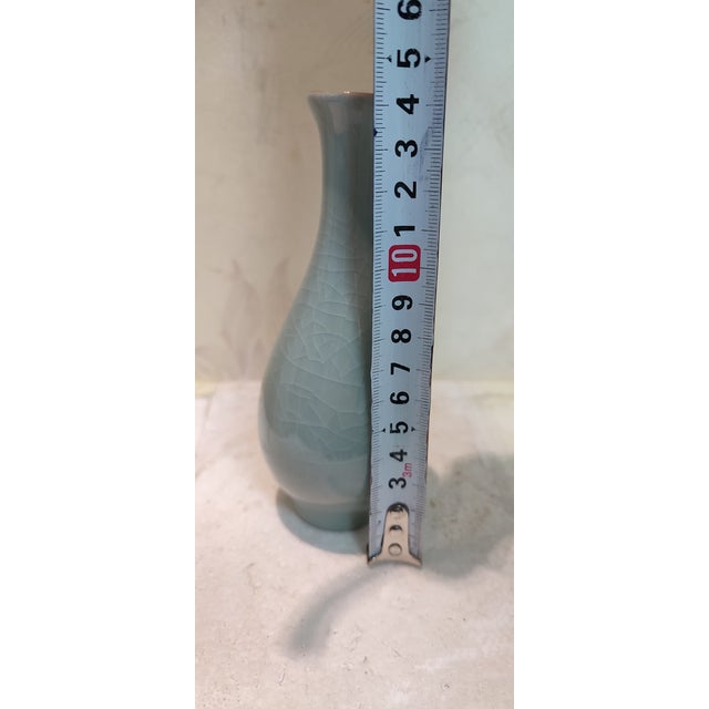 Chinese Ceramic Vase Crackle Glaze Celadon Bottle For Sale In Seattle - Image 6 of 10