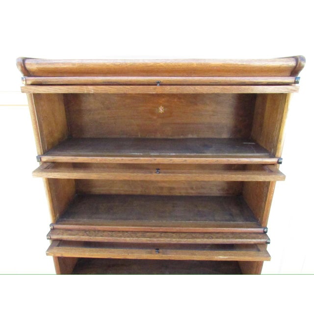 Antique English Oak Stacking Lawyers Bookcase For Sale - Image 14 of 18