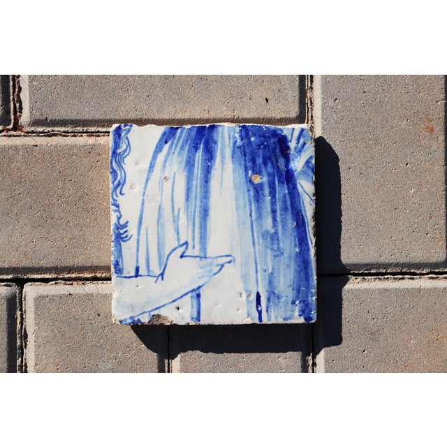 Circa: 18th Century. Country: Portugal. Material: Earthenware, Tin-glazed pottery. Note: This tile was once part of a...