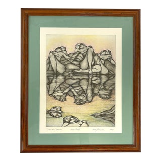 Framed & Pencil Signed Lesley Robinson Artist Proof "Mountain Women" C1998 For Sale