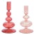 Multicolored Glass Taper Candle Holder (Set of 2) For Sale