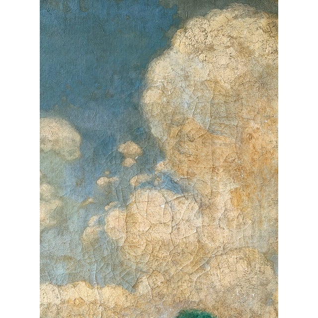 Impressionist Late 19th Century French Mediterranean Coastal Landscape With Cypress Trees For Sale - Image 3 of 4