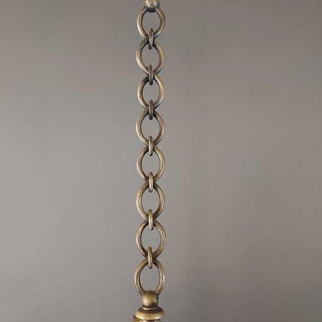 Metal Early 20th Century Arts & Crafts Gas-Electric Chandelier With Original Silver Finish For Sale - Image 7 of 9
