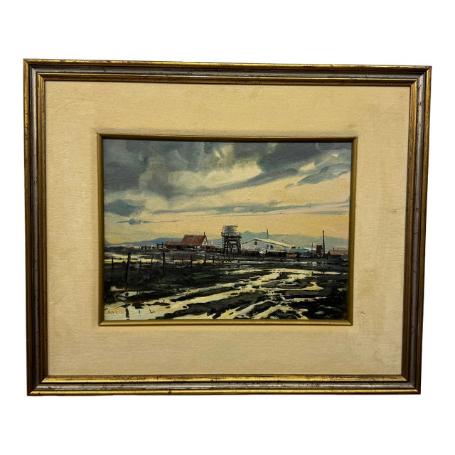 Endre Peter Darvas (1946-2023) Winter Industrial Scene For Sale