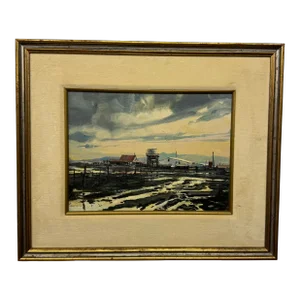 Endre Peter Darvas (1946-2023) Winter Industrial Scene