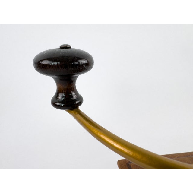 Antique French Peugeot Frères Wooden Coffee Grinder With Gold-Tone Hopper – Early 20th Century For Sale - Image 11 of 16
