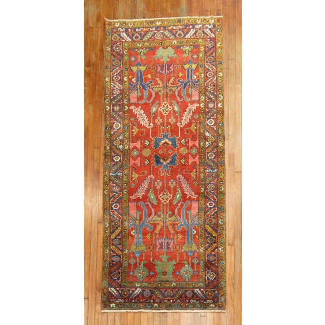 Early 20th Century Antique Heriz Runner - 3'7" x 7'7" For Sale - Image 9 of 9