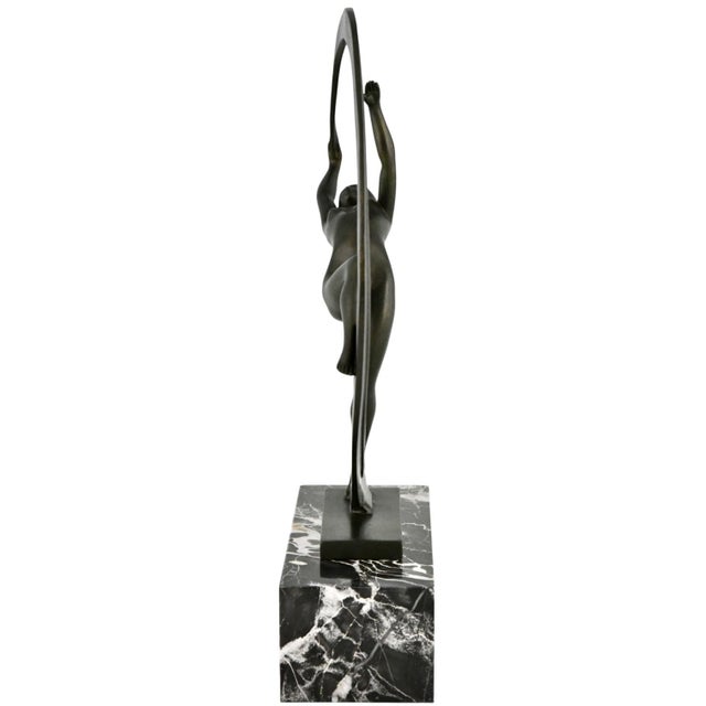 Art Deco Bacchanale Nude Dancer with Scarf by Janle for Max Le Verrier, 1930 For Sale - Image 4 of 11