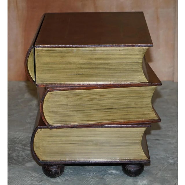 Leather Bound Side Tables with Drawers, Set of 2 For Sale - Image 17 of 18