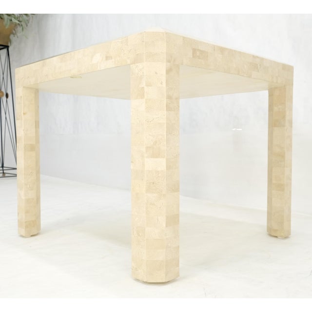 Maitland - Smith Tessellated Stone Marble Tile 26x26 Square Side Occasional Lamp Table For Sale - Image 4 of 12