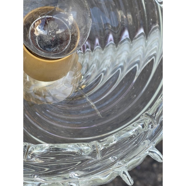 Gold Art Deco Murano and Brass Navetta Chandelier from Barovier, 1930s For Sale - Image 8 of 18