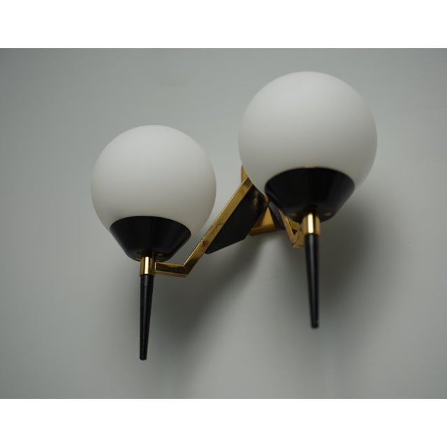 Metal Mid-Century Modern Italian Wall Sconces from Stilnovo, 1950s, Set of 2 For Sale - Image 7 of 8