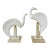 Vintage 1980s Pair of Maitland Smith Tessellated Stone Stylized Bird Statues For Sale