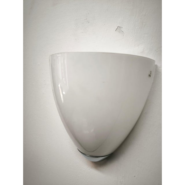 1990s Glossy White Murano Wall Light, 1990s For Sale - Image 5 of 7