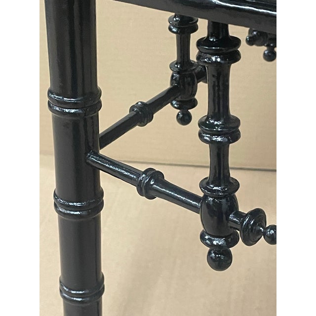 Late 19th Century 19th Century Aesthetic Period Napoleon III Style Turned Faux Bamboo Stool For Sale - Image 5 of 9