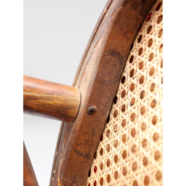 Vintage Mid-Century ZPM Radomsko Bentwood Dining Chairs Set of 4 With Red Seats For Sale - Image 14 of 18