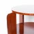 An Art Deco circular, two-tiered centre or side table in mahogany veneer. Dimensions: Overall Height 60cm Top Shelf Height...