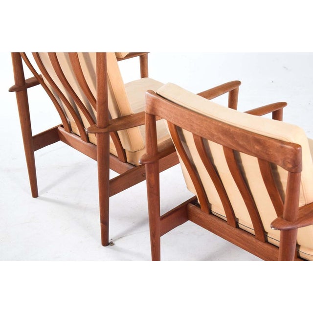 Wood Set of Armchairs by Grete Jalk Edited for Poul Jeppesens Møbelfabrik, 1956 For Sale - Image 7 of 8