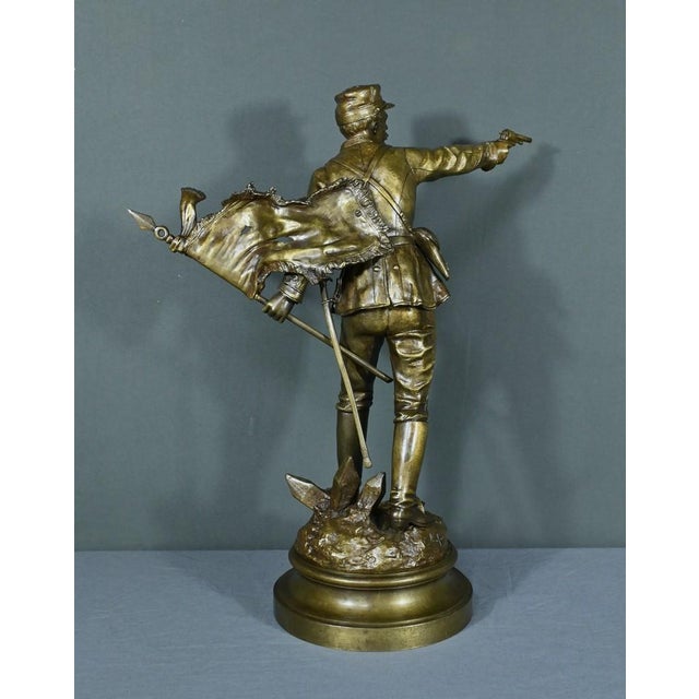 The Defense of the Flag in Bronze by C. Anfrie, Late 19th Century For Sale - Image 16 of 18