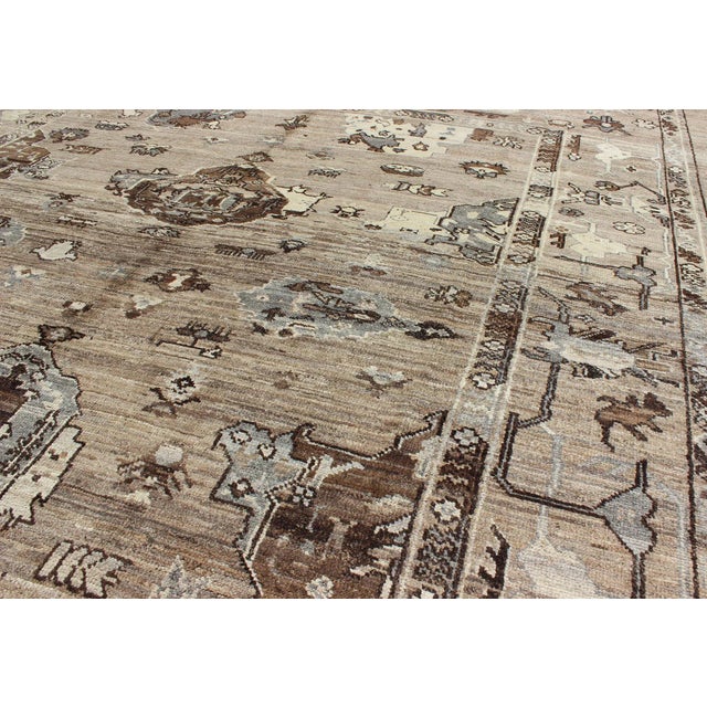 1990s Turkish Oushak Rug in Natural Wool Color by Keivan Woven Arts 8'11 X 11'10 For Sale - Image 5 of 13