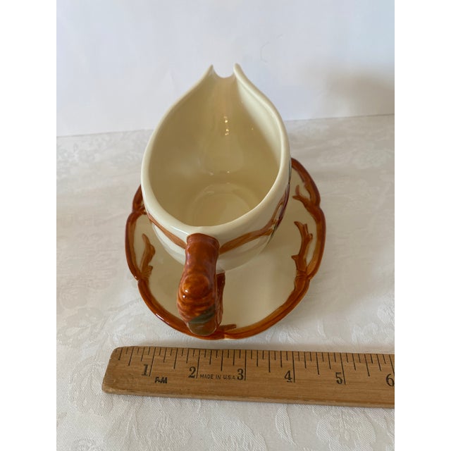 Ivory Franciscan Gravy Boat With Attached Plate Vintage Excellent Condition For Sale - Image 8 of 10