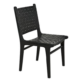 NOIR Dede Dining Chair, Leather, Black For Sale