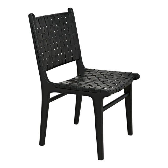 NOIR Dede Dining Chair, Leather, Black For Sale
