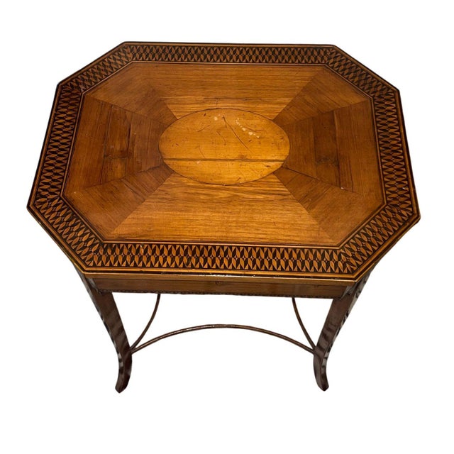 Italian 19th Century Italian Marquetry Occasional Table With Lift Top For Sale - Image 3 of 9