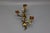 Hollywood Regency Gilt Tole Metal Triple-Arm Floral Wall Candle Sconce, 1970s For Sale - Image 13 of 18