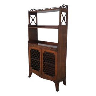 Beacon Hill Regency Mahogany 2 Door Bookcase W. Pullout For Sale