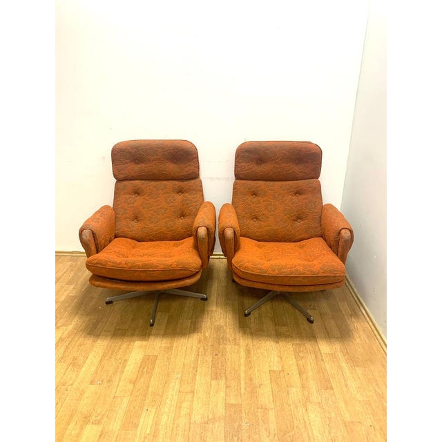 1970s Swivel Armchair from Gerald Neusser, Czechoslovakia, 1970s For Sale - Image 5 of 12