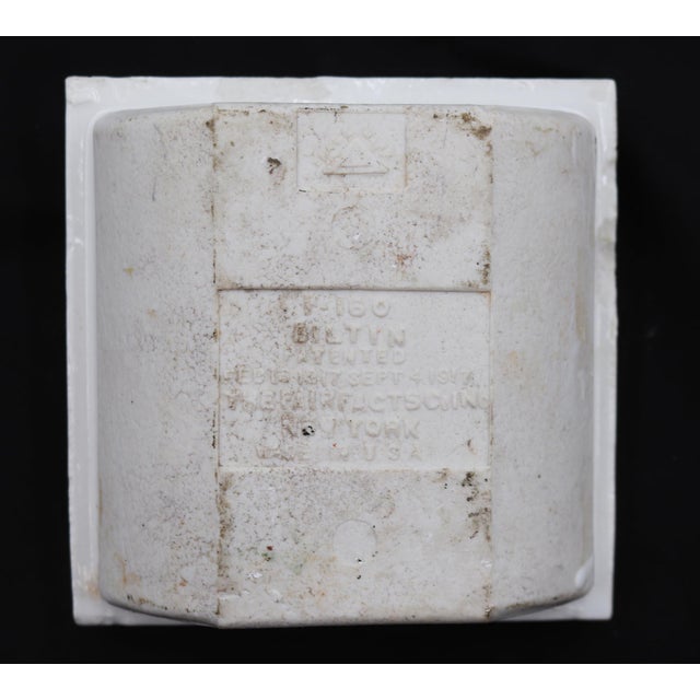 Vintage Recessed White Ceramic Fairfacts Co. Bathroom Soap Dish For Sale - Image 9 of 11