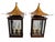 Vintage gold leaf oversized pagoda lantern sconces. This needs to be hardwired and hung on the wall. Glass doors with two...
