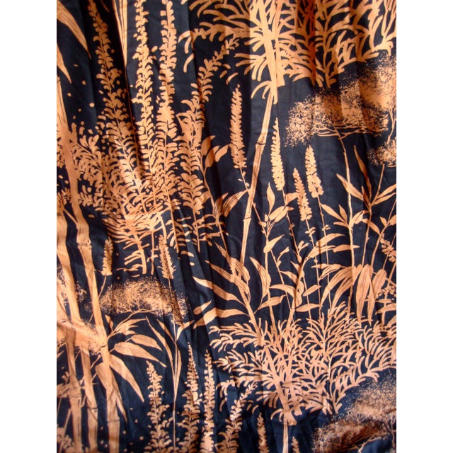1970s Mid Century Modern French Chinoiserie Curtains -Drapes a Pair For Sale - Image 4 of 11