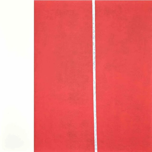 Modern Eleni Zerva, Green Cosmos, Red, Lithograph, 1971 For Sale - Image 3 of 3