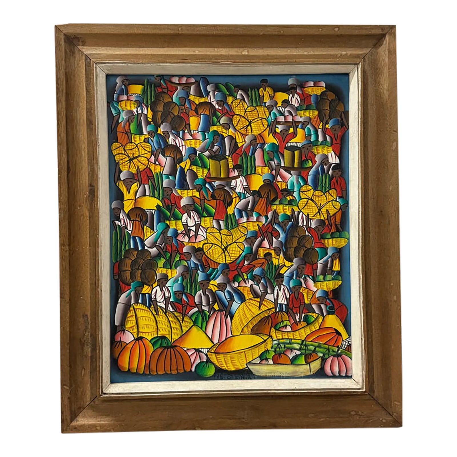 Mid 20th Century Haitian Oil Painting, Framed | Chairish
