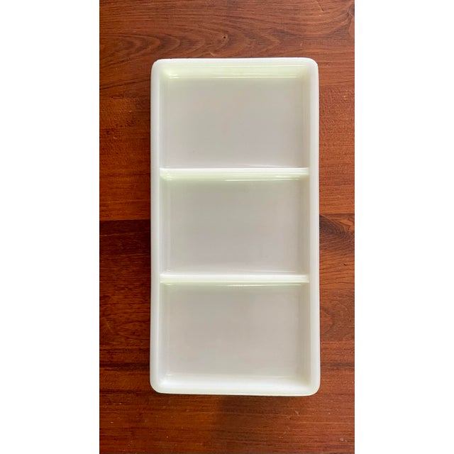 Vintage Milk Glass Sectioned Tray For Sale - Image 4 of 8