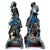 1950's Chinoiserie Stoneware Turquoise Teal Tang Warriors on Horses - Pair For Sale - Image 10 of 12