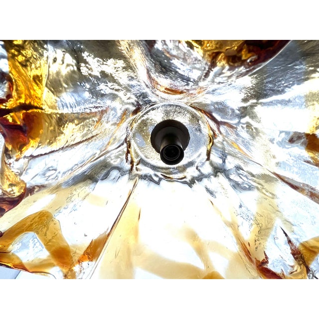 Glass Large Murano Glass Fazzoletto Pendant Lamp, 1970s For Sale - Image 7 of 14