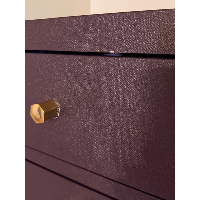 2020s Made Goods Jarin Tallboy in Aubergine Linen For Sale - Image 5 of 10