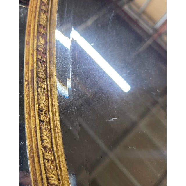 19th Century English George III Style Carved Giltwood Oval Margin Sectional Mirror For Sale - Image 4 of 9