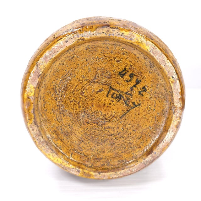 Vintage Italy Mid-Century Ceramic Studio Vase With Impressed Designs For Sale - Image 4 of 6