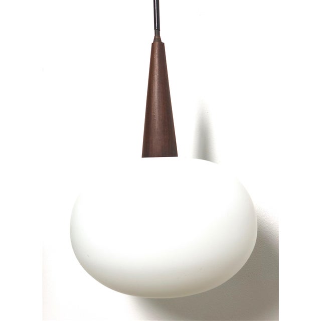 Mid-Century Modern Opaline Glass Chandelier, Italy, 1960s For Sale - Image 6 of 9